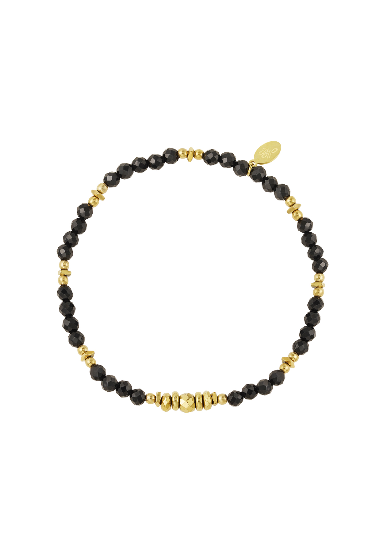 Bracelet perlé couleur - or/noir Acier Inoxydable 