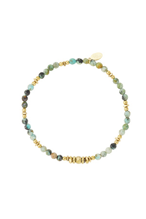 Bracelet perlé couleur - or/acier inoxydable vert foncé h5 