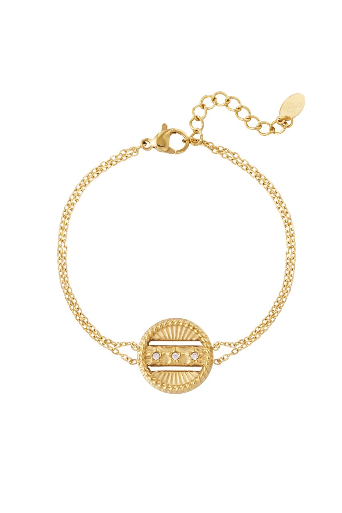 Bracelet with round coin - gold