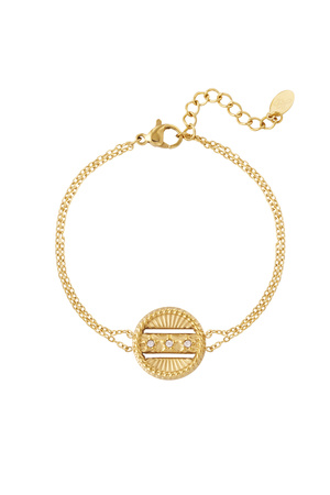 Bracelet with round coin - gold h5 