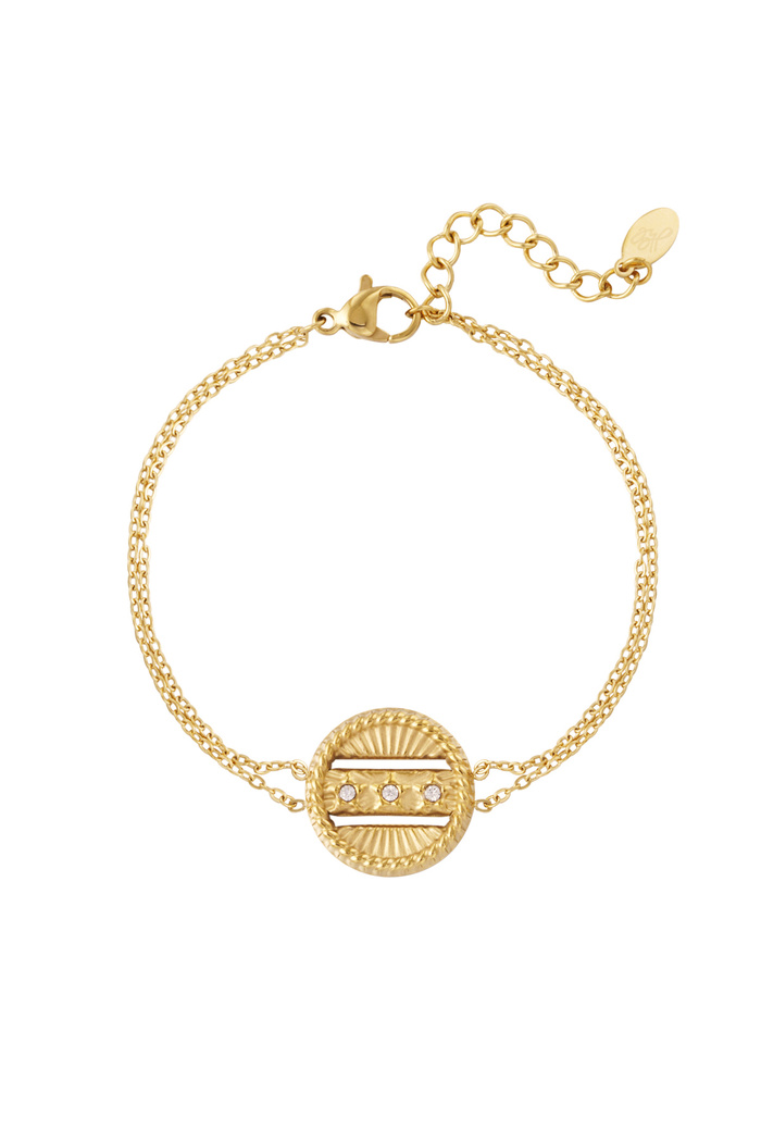 Bracelet with round coin - gold 