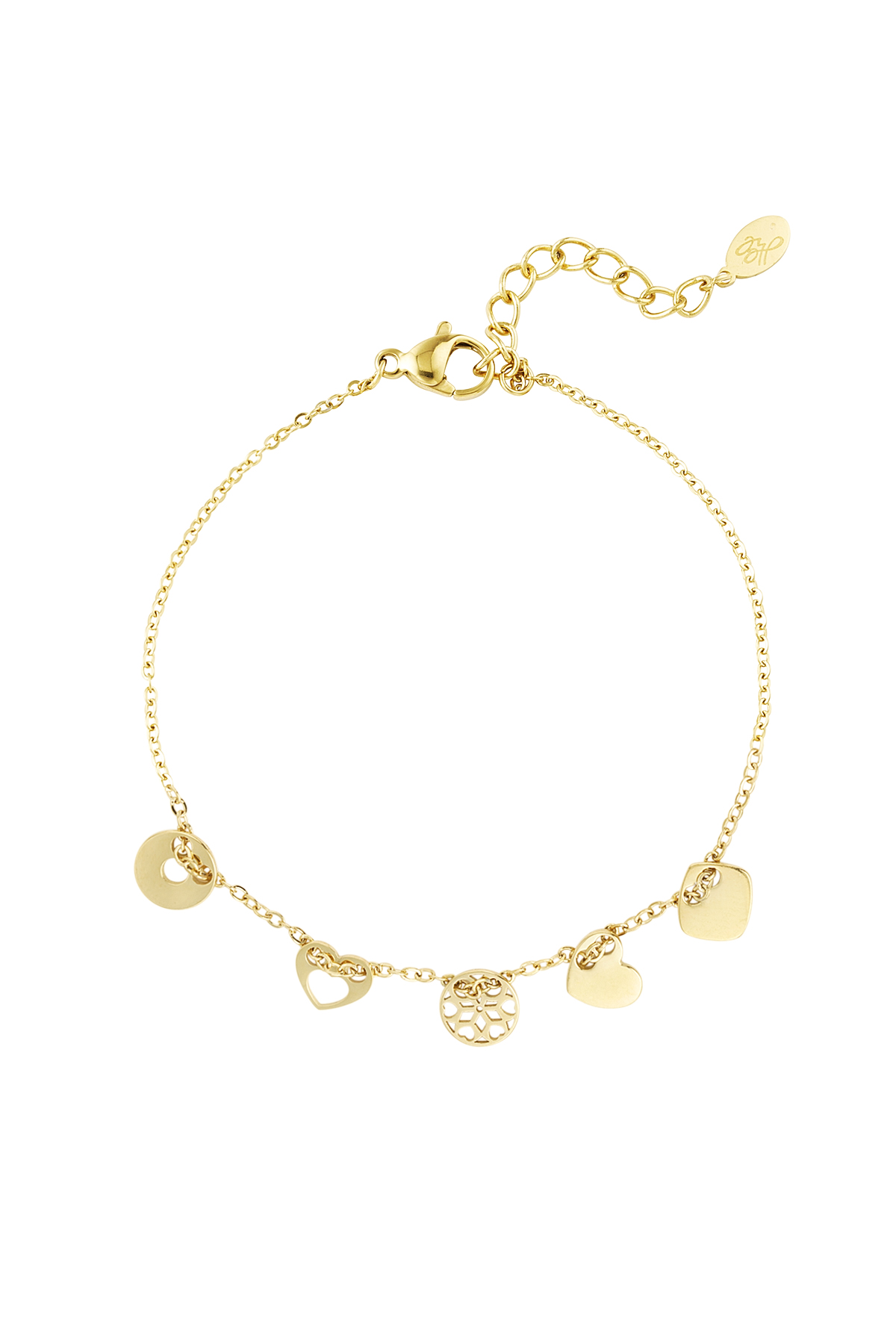 Bracelet with charms - Gold Color Stainless Steel 2