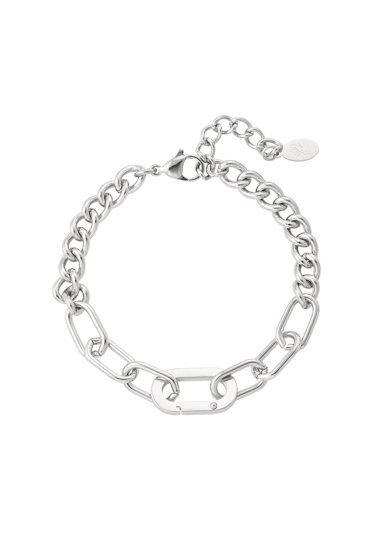 Bracelet Lien 2 styles - Argent Acier Inoxydable h5 