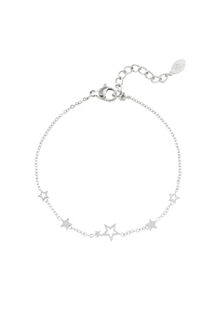 Bracelet stainless steel stars - silver h5 
