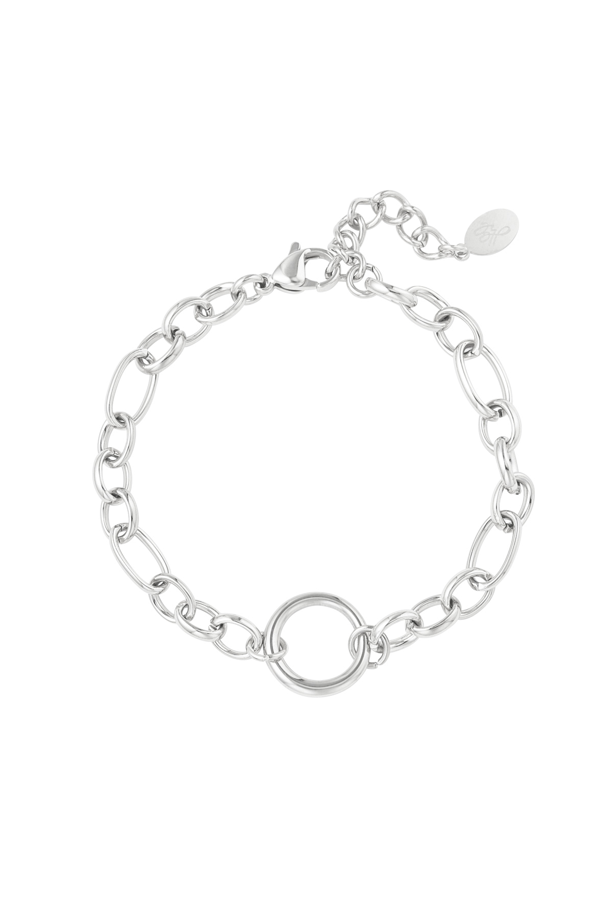 Link bracelet round - silver Stainless Steel