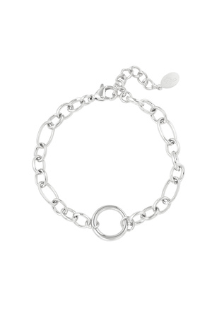 Bracciale a maglie tonde - argento Silver Stainless Steel h5 