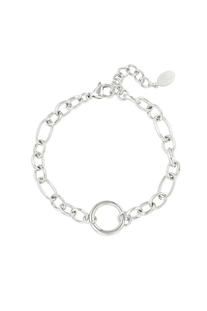 Schakel armband rond - zilver Stainless Steel 