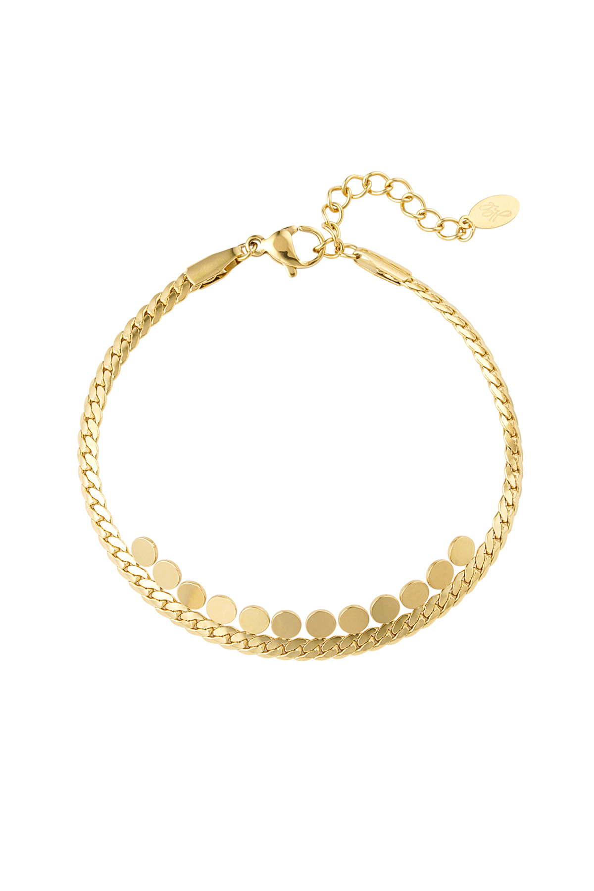 Bracciale intrecciato con dettagli - Acciaio inossidabile color oro h5 