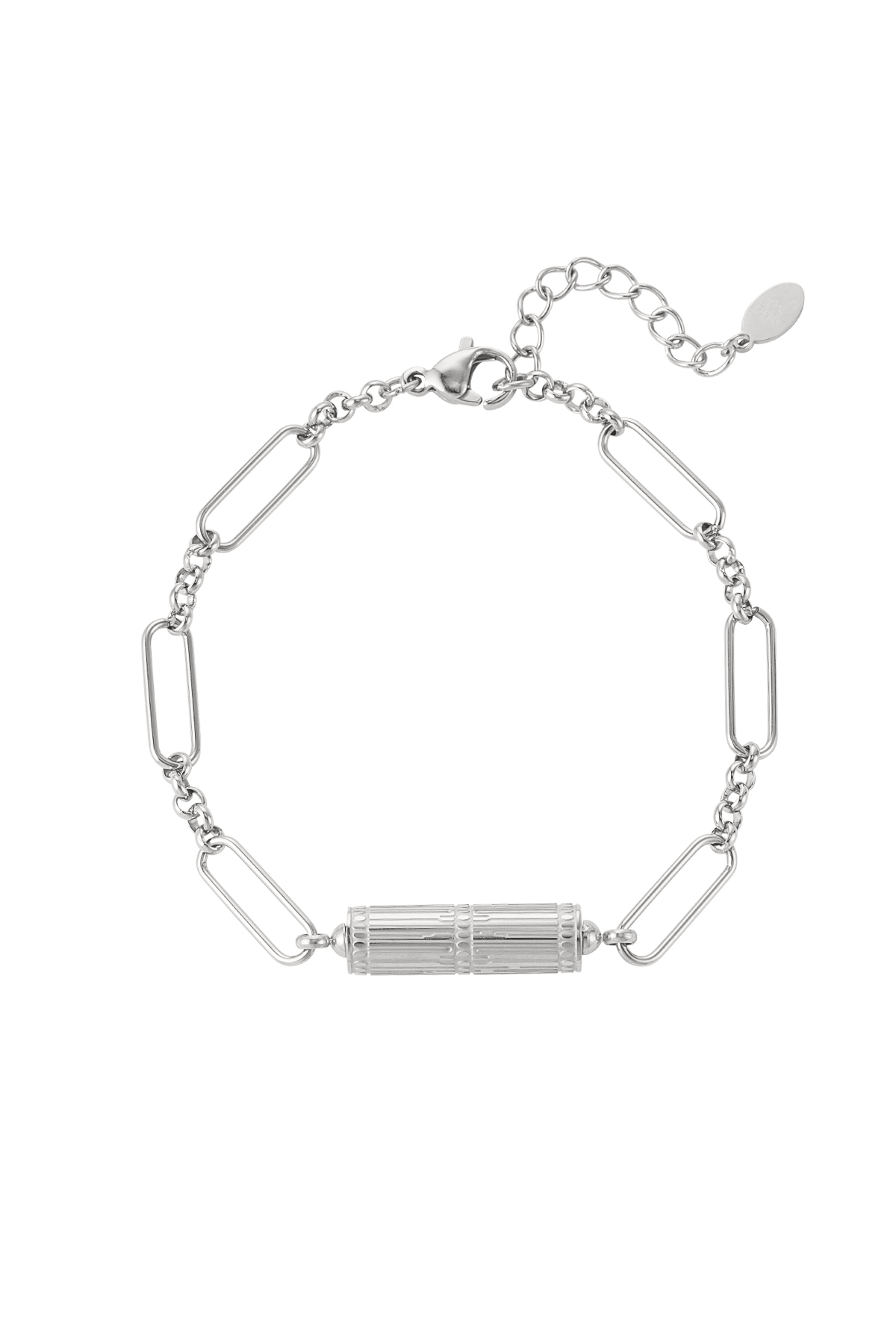 Link bracelet with charm - silver Stainless Steel