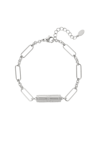 Link bracelet with charm - silver Stainless Steel h5 
