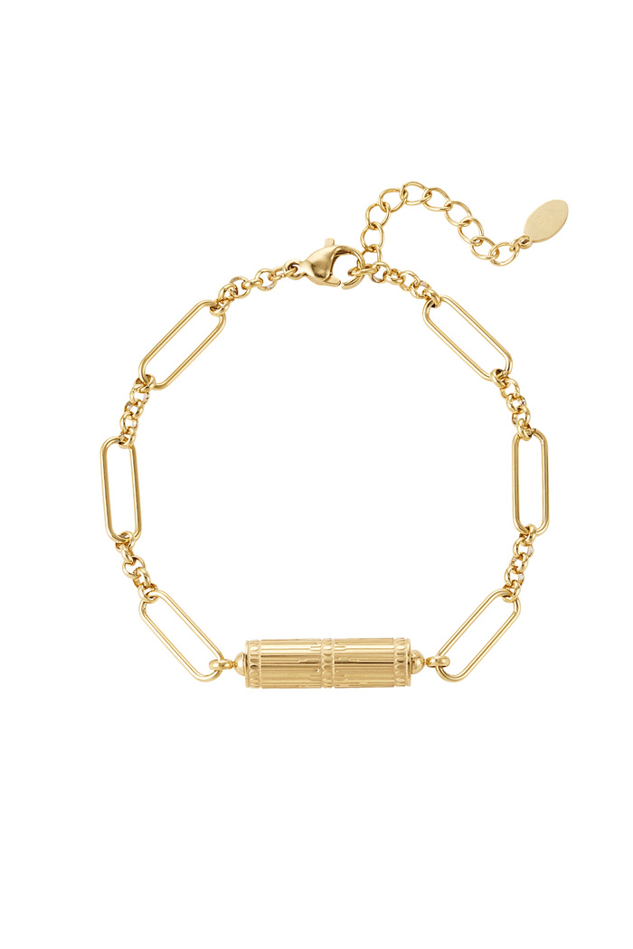 Link bracelet with charm - gold Stainless Steel 