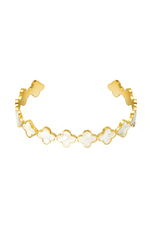 Bracelet clovers - gold/white Stainless Steel h5 
