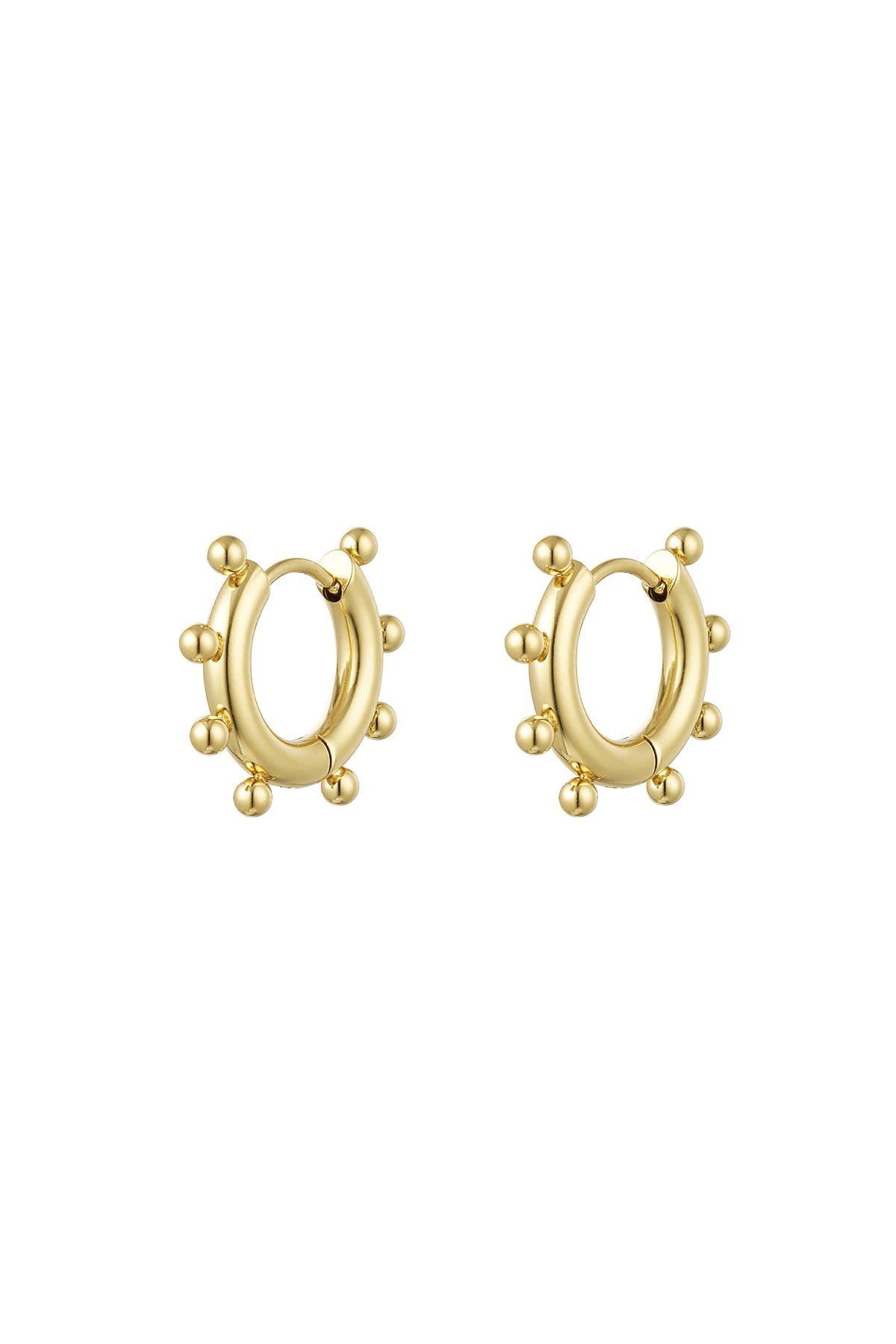 Earrings round balls small - gold Stainless Steel