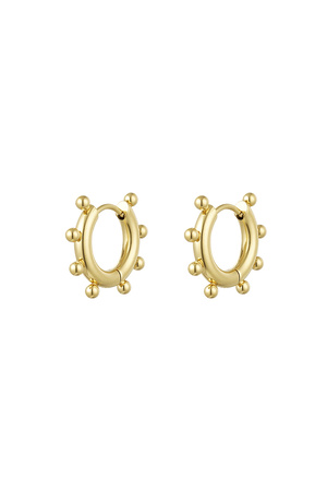 Earrings round balls small - gold Stainless Steel h5 