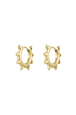 Earrings round spikes small - gold Stainless Steel h5 