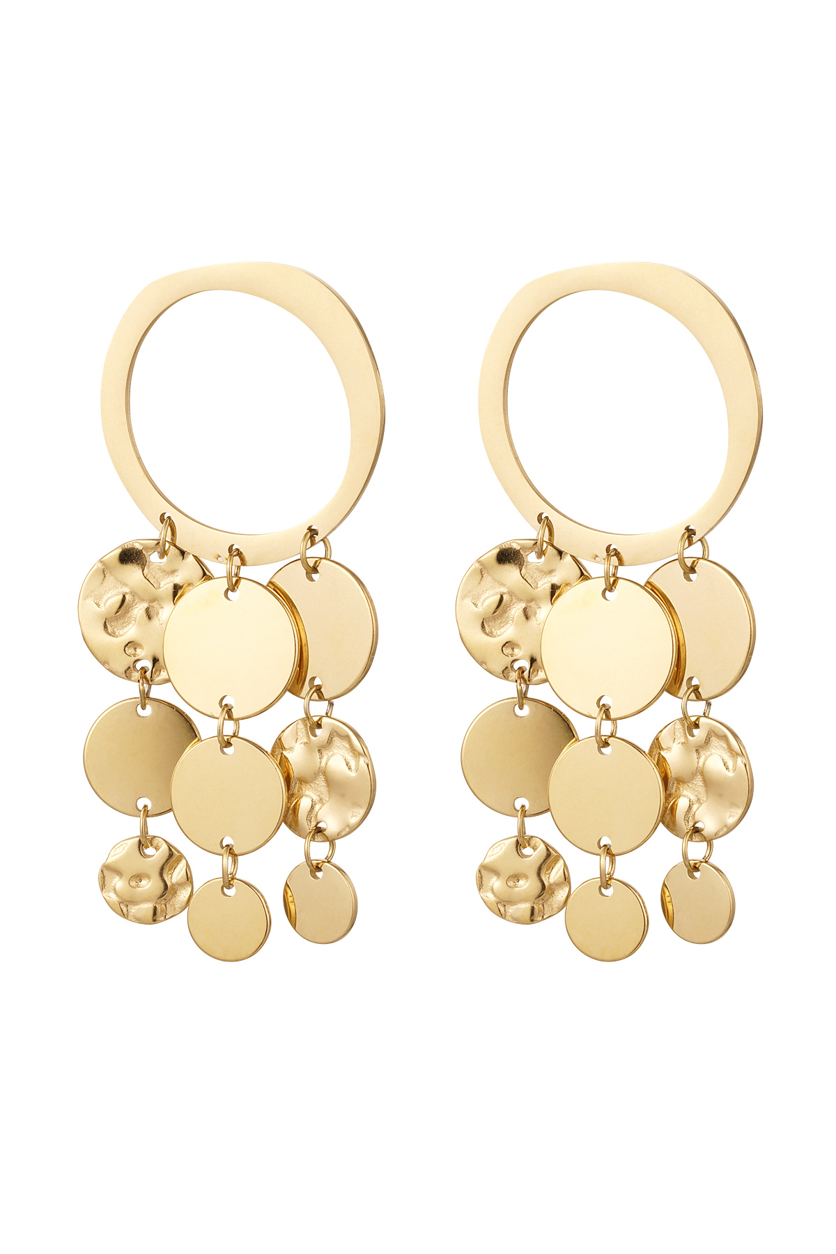 Earrings cheerful garlands - gold Stainless Steel 