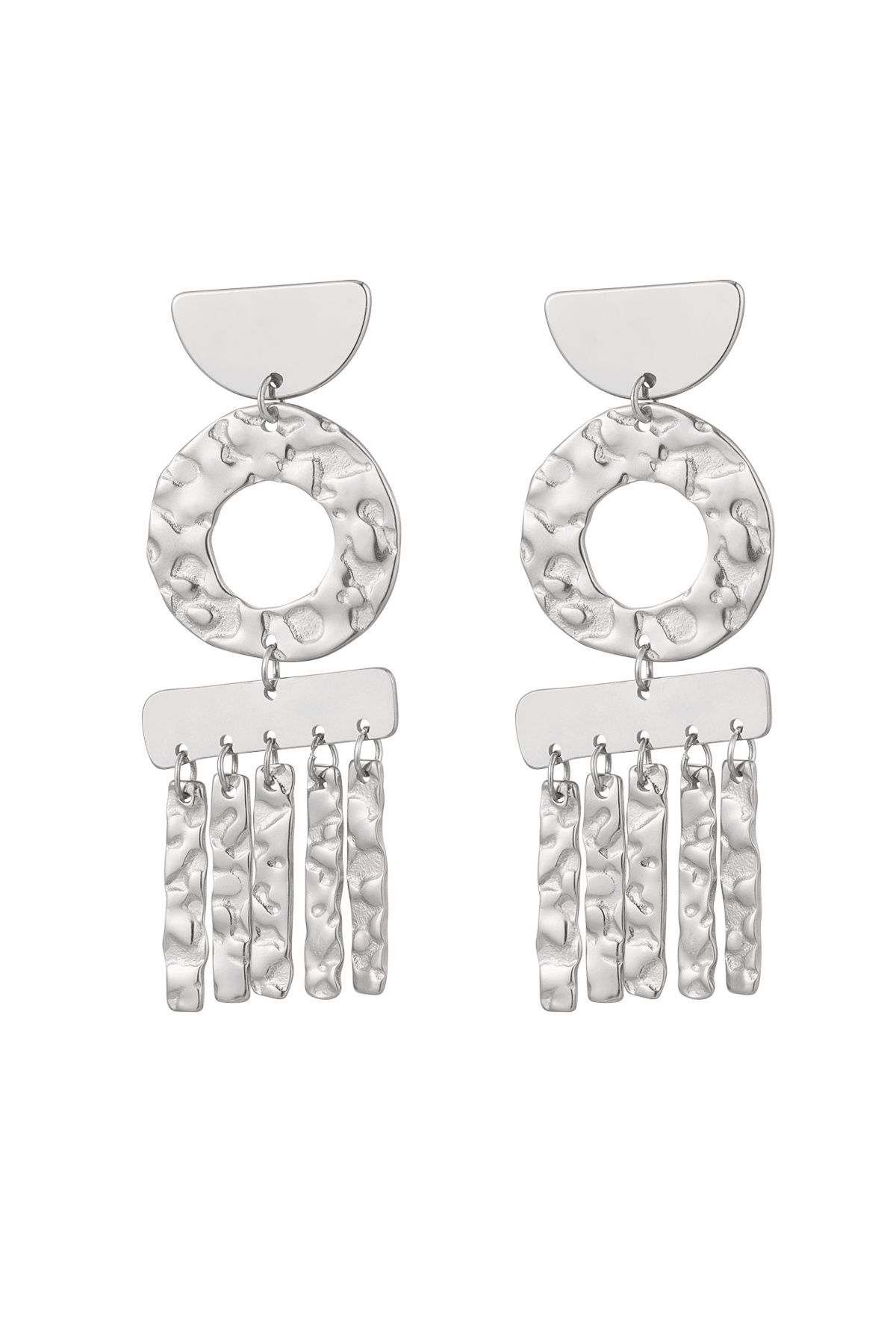 Statement earrings decoration - silver Stainless Steel