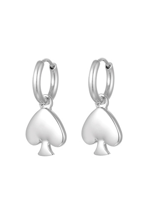 Earrings charm spades - silver h5 