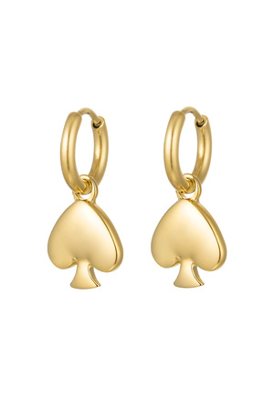 Earrings charm spades - gold h5 