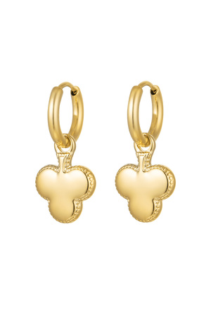 Earrings clover charm - gold h5 