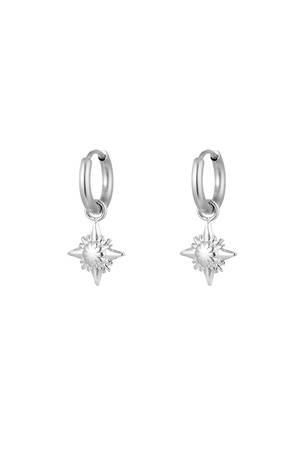 Earrings decorative star - silver Stainless Steel h5 