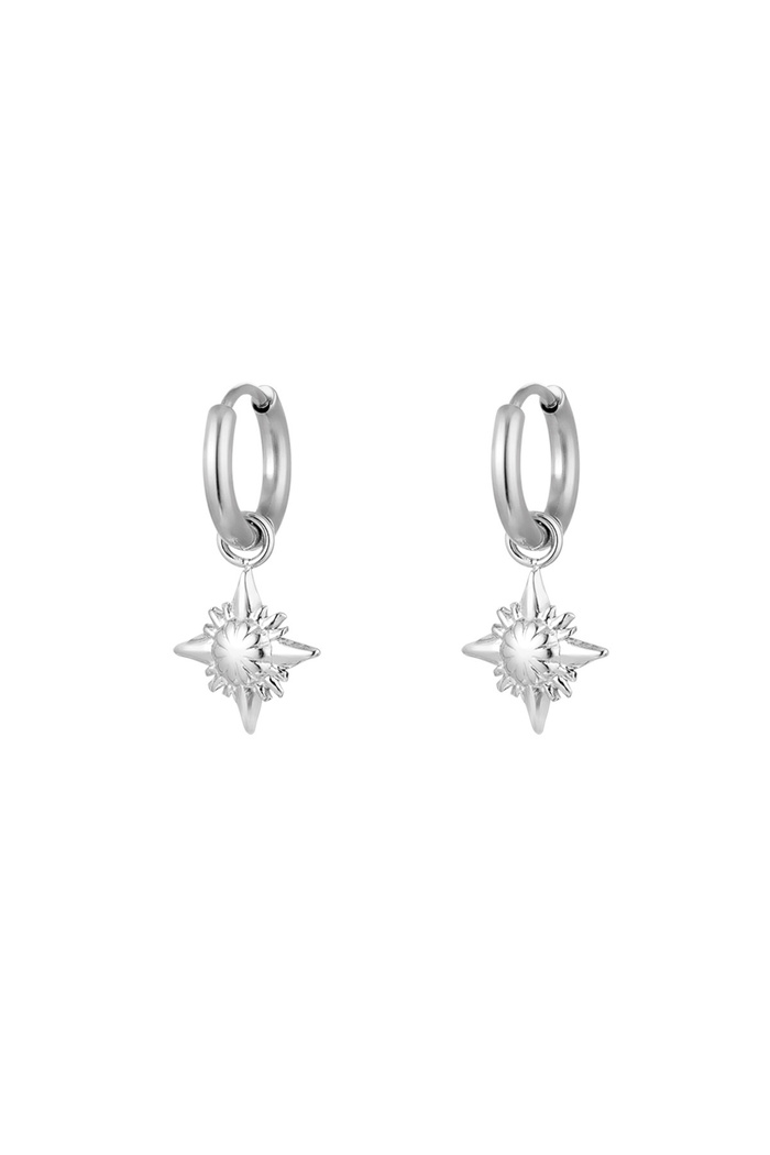 Earrings decorative star - silver Stainless Steel 