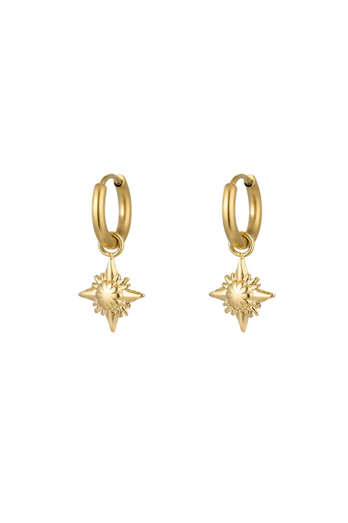 Earrings decorative star - Gold Color Stainless Steel