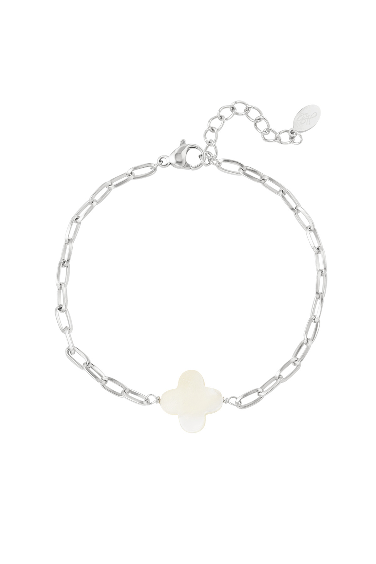 Link bracelet clover - silver Stainless Steel