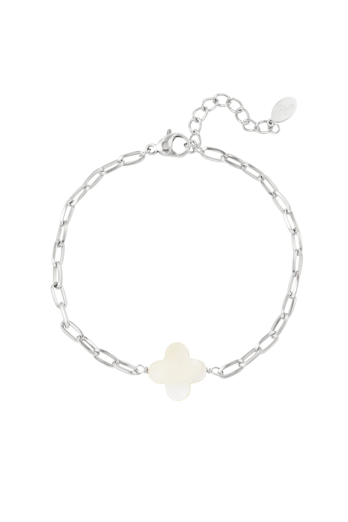 Link bracelet clover - silver Stainless Steel 