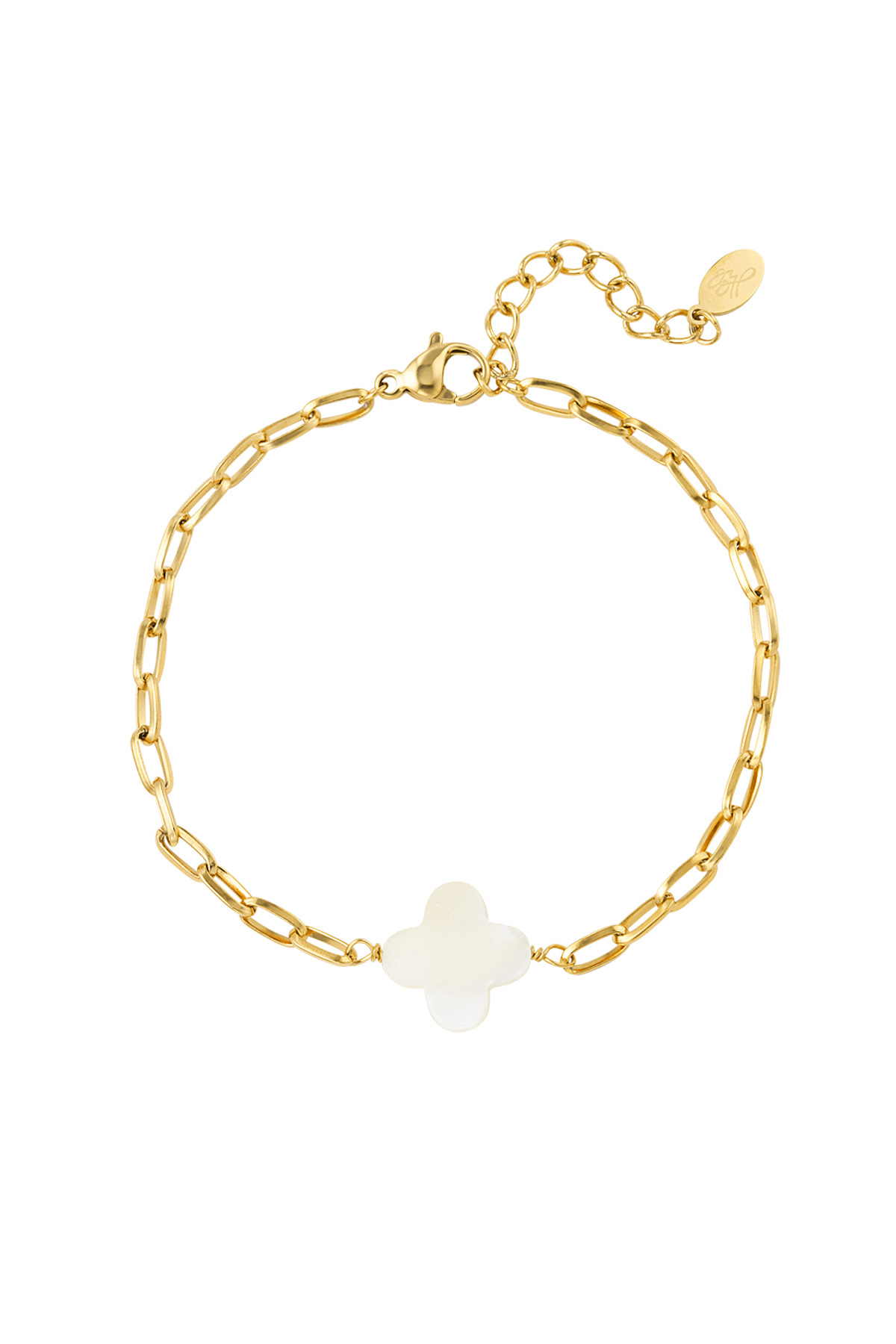 Link bracelet clover - gold Stainless Steel h5 