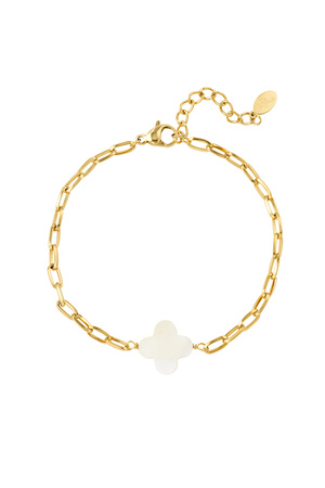 Link bracelet clover - gold Stainless Steel h5 