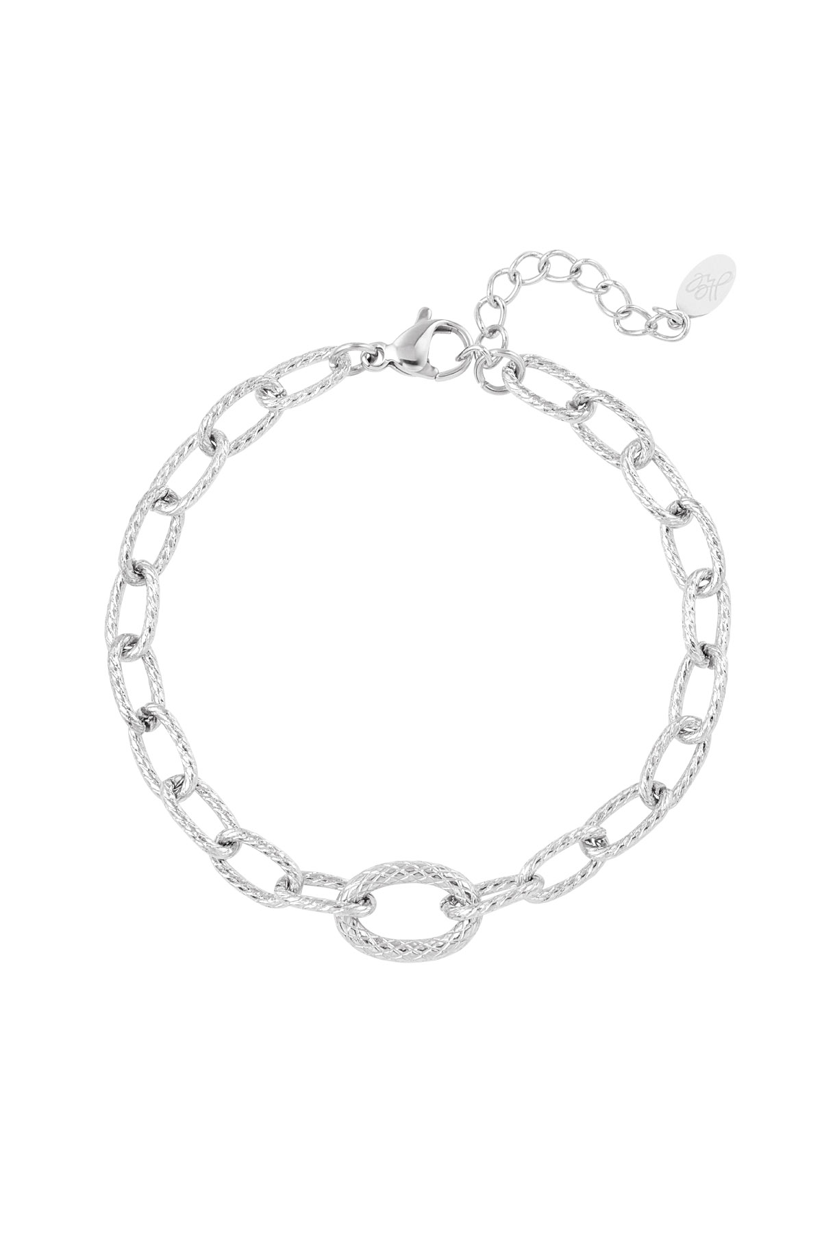 Bracciale a maglie strutturate - Acciaio inossidabile argento 2