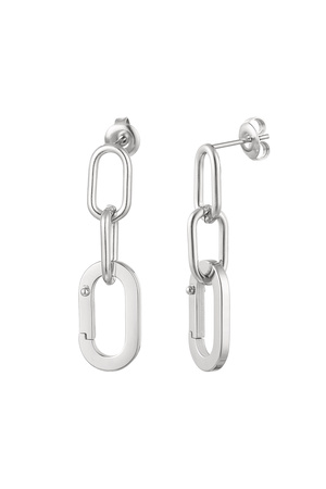 Ear studs link - silver Stainless Steel h5 