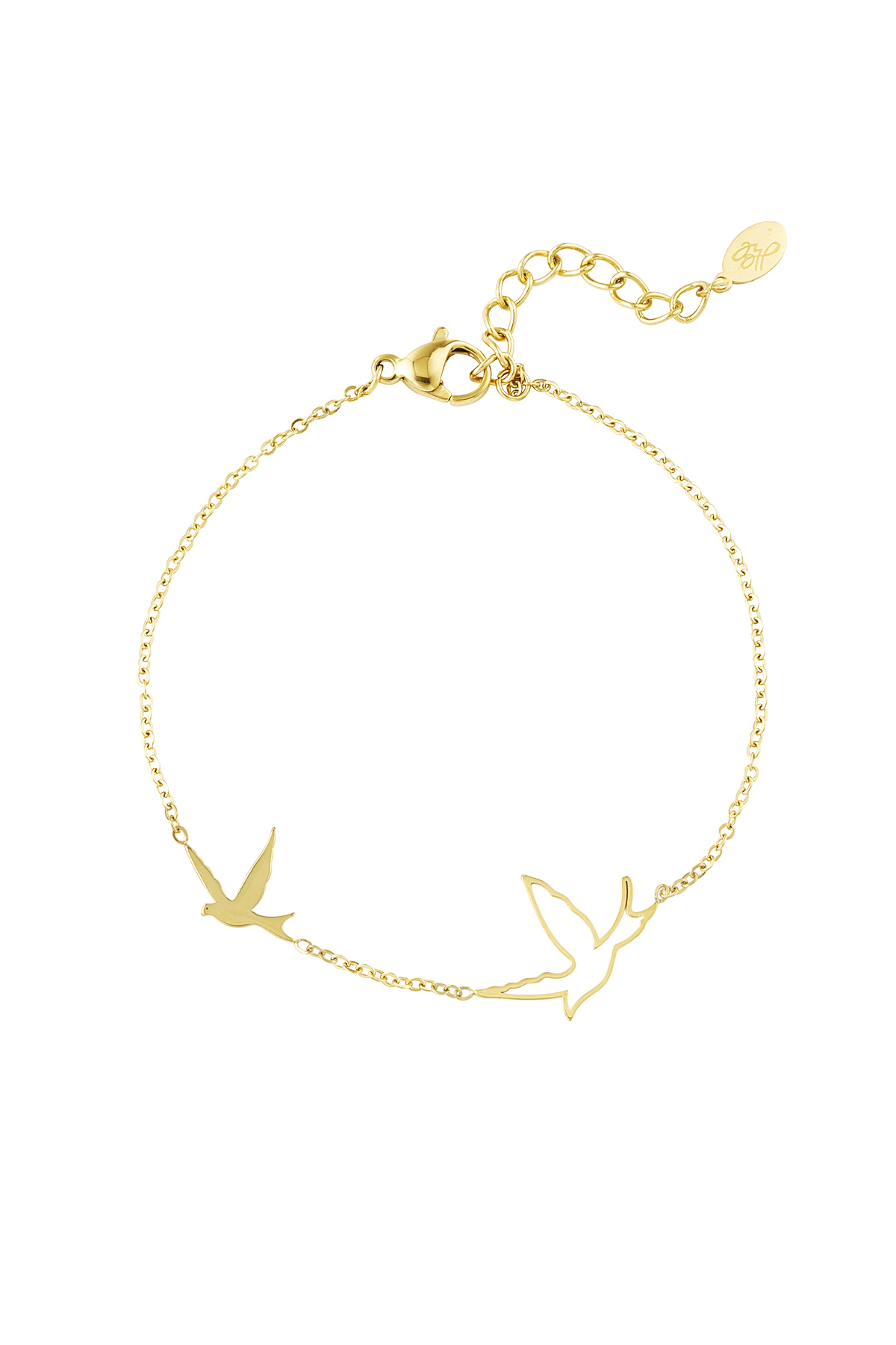 Armband vogel - goud 