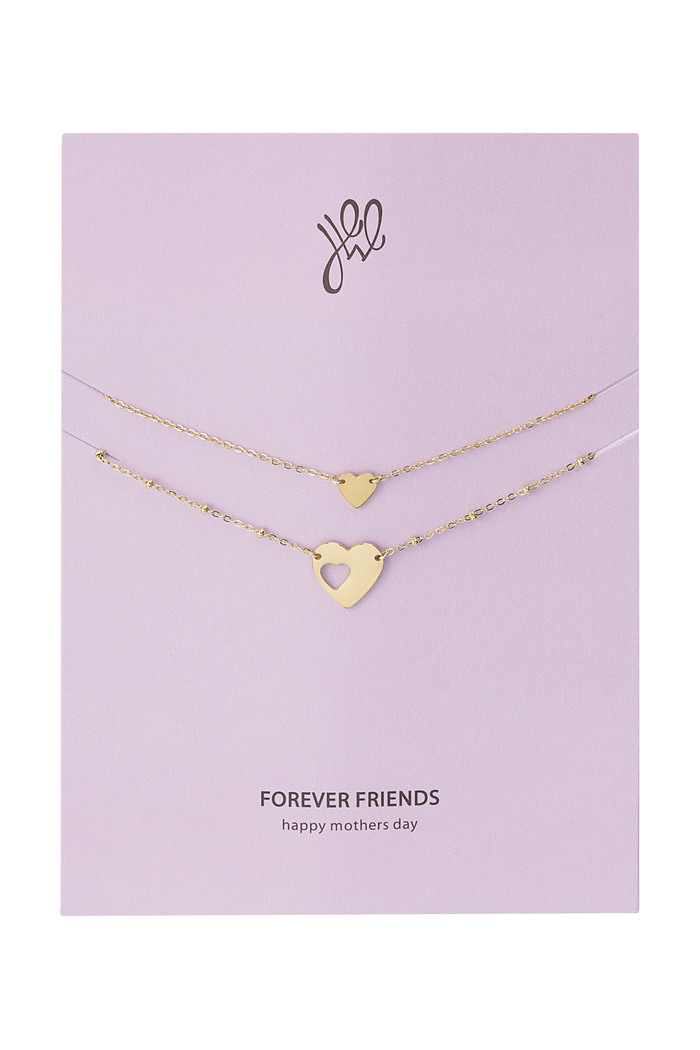 Set bracelets hearts - mother's day - gold Stainless Steel 