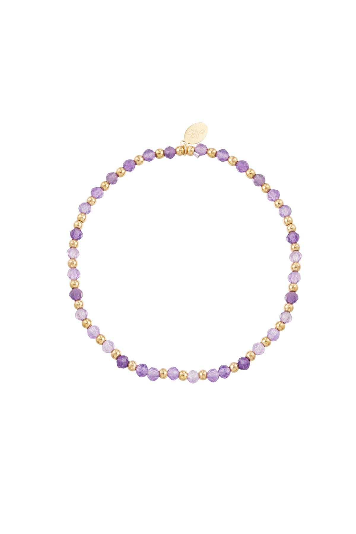 Beaded bracelet - lilac/gold