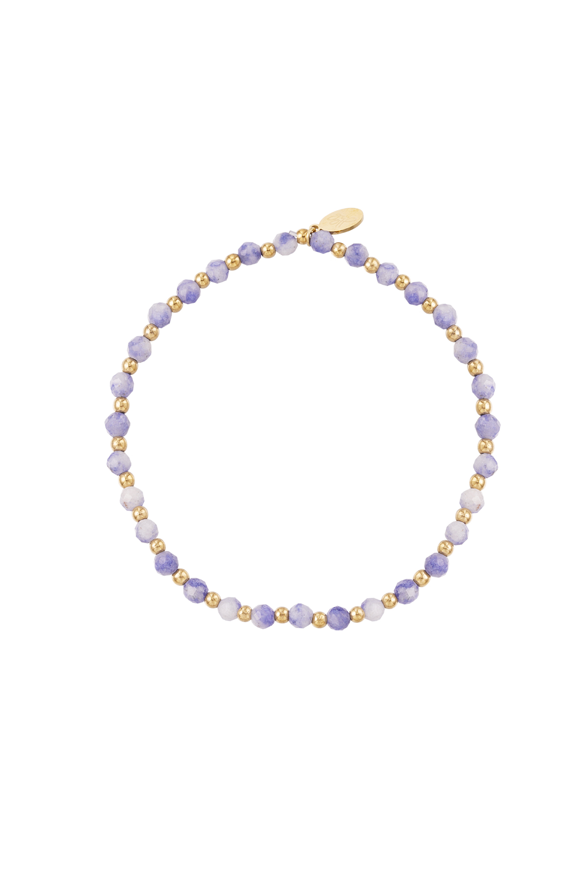 Bracelet perlé - violet clair/doré