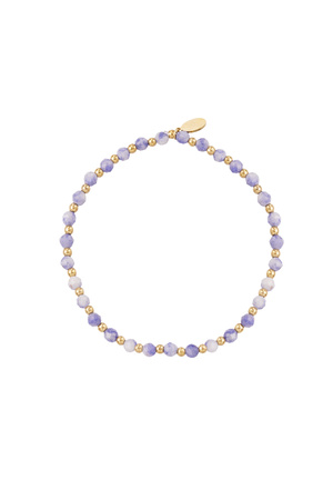 Bracelet perlé - violet clair/doré h5 