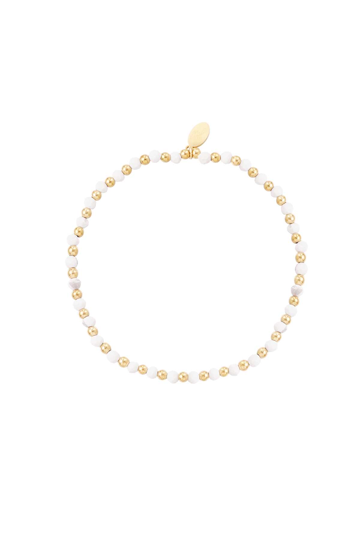 Or blanc / Bracelet perles - blanc/or Image4