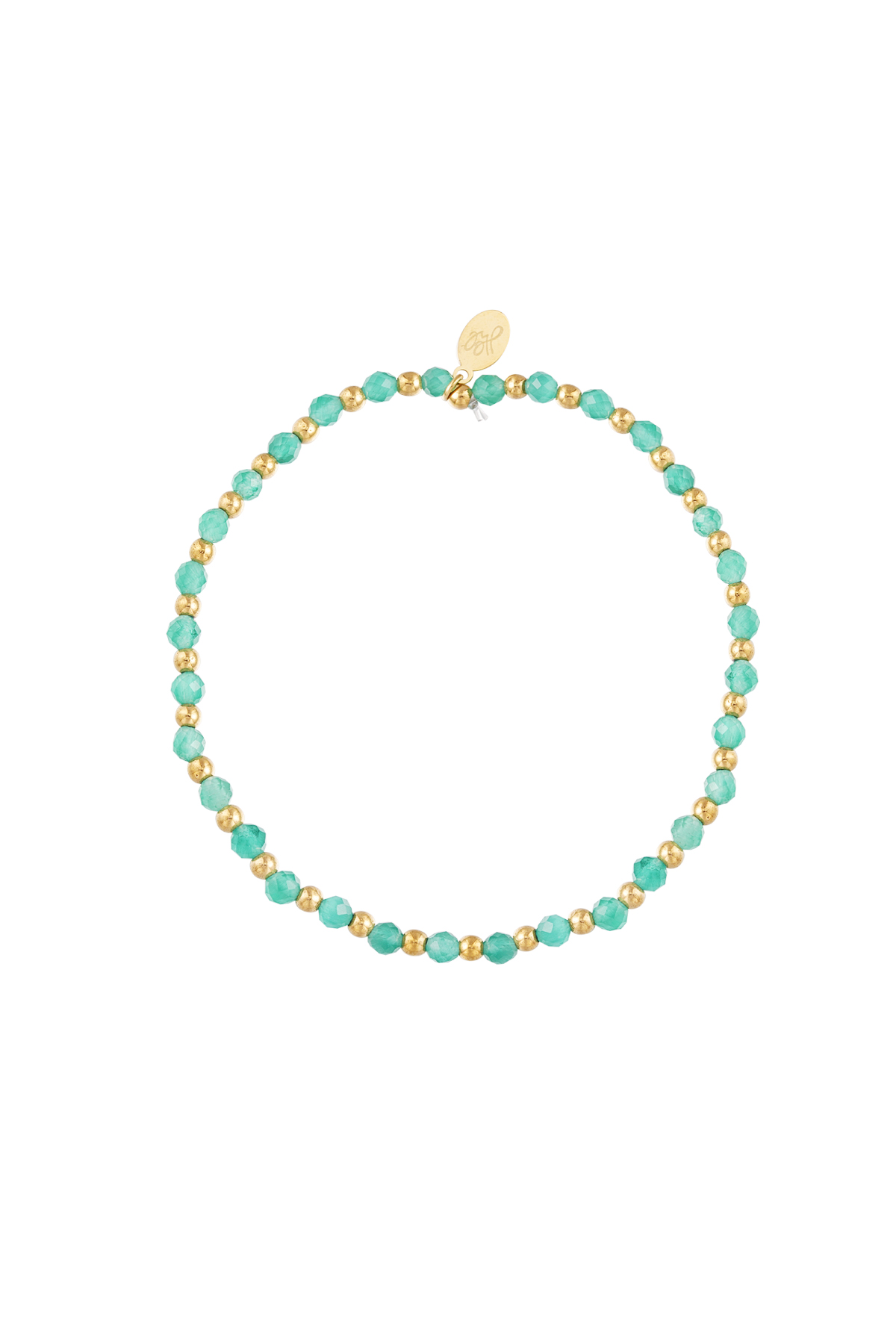 Vert & Or / Bracelet perles - turquoise/or Image5