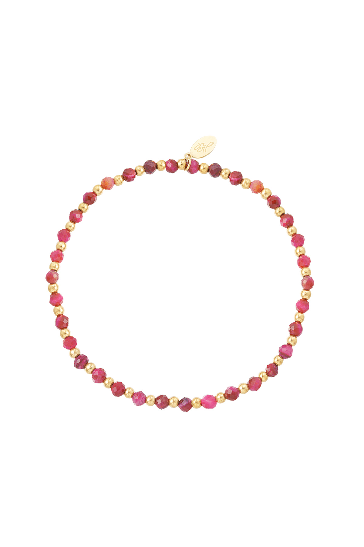 Bracciale con perline - rosso/oro h5 