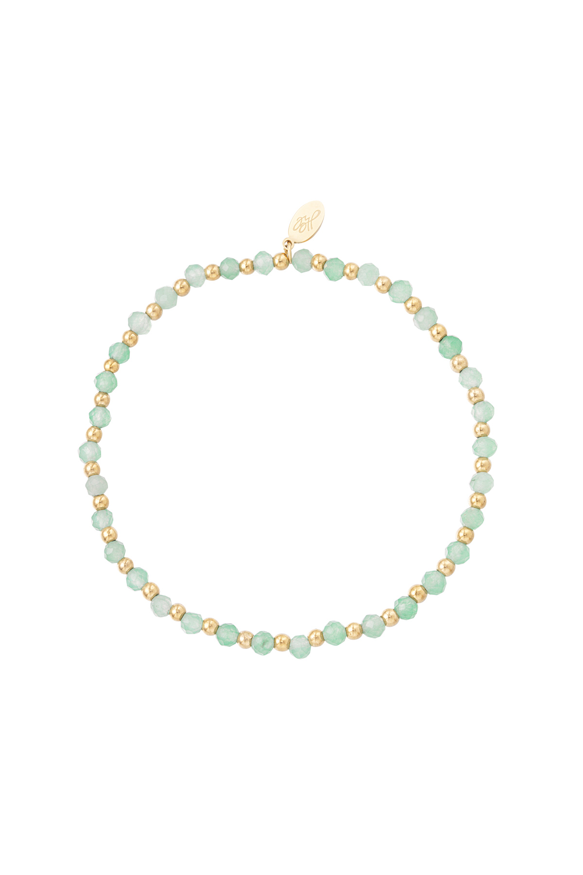 Vert & Or / Bracelet perles - vert clair/doré Image8