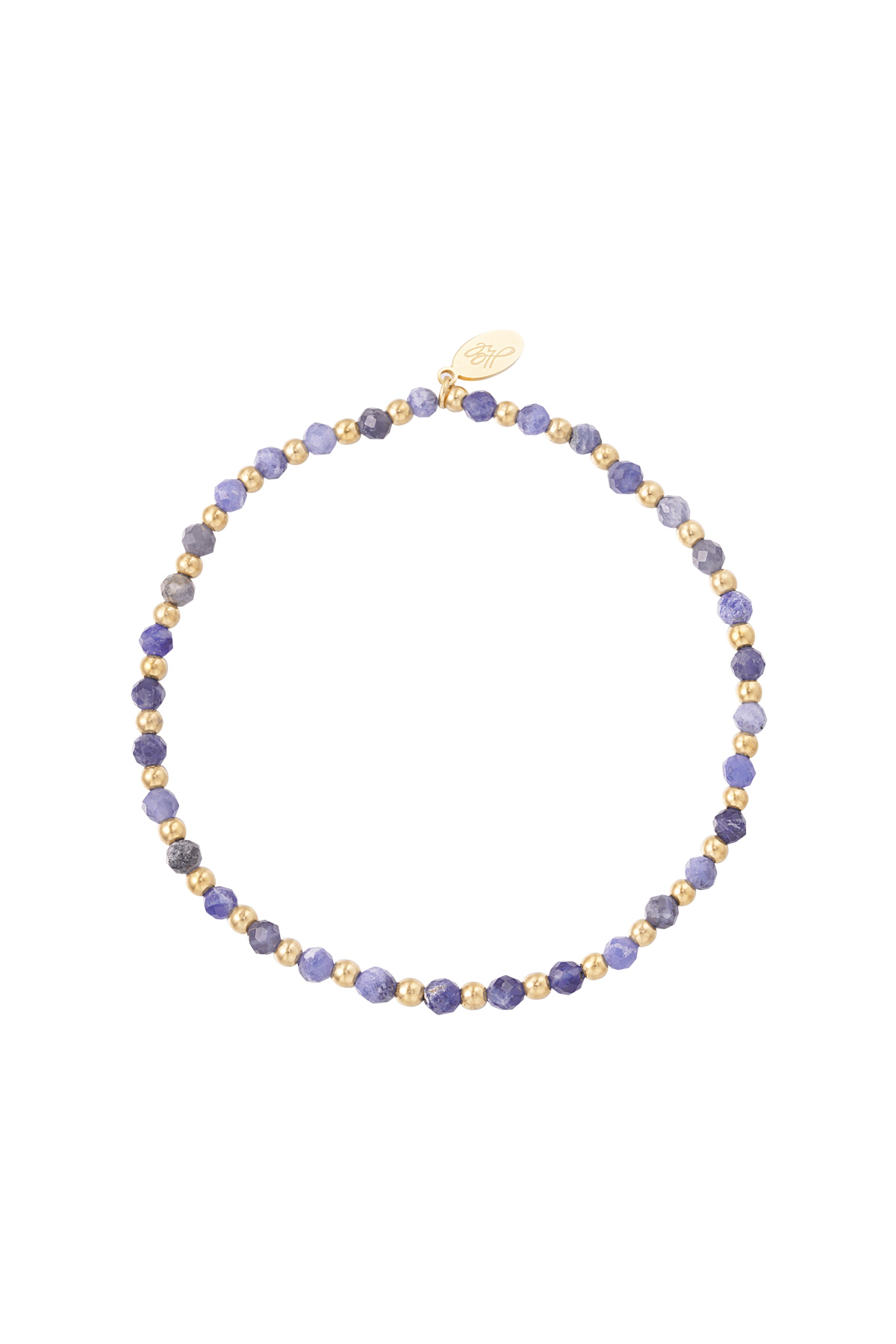 Bracelet perles - violet/or h5 