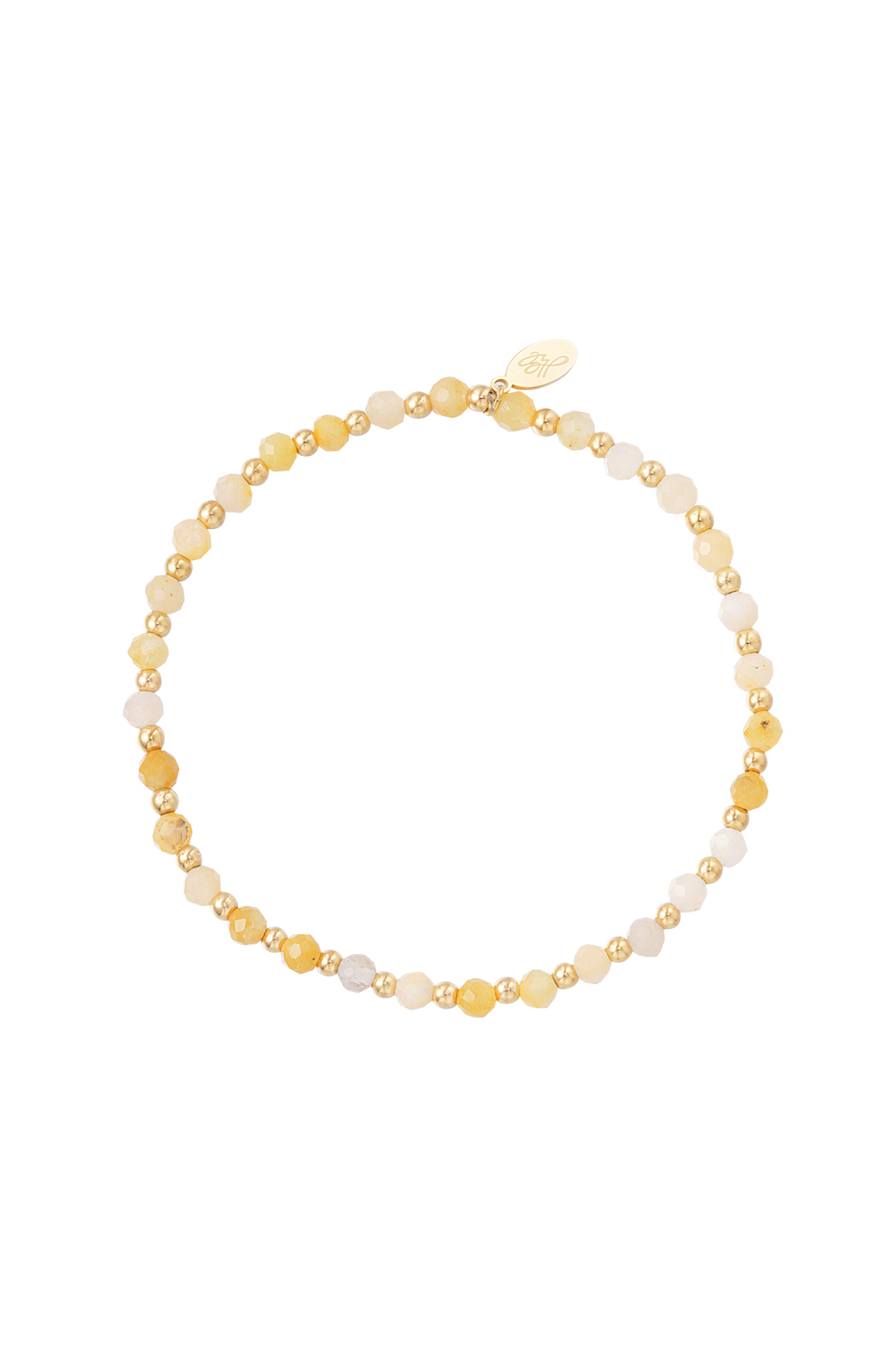 Bracelet perlé Novembre - jaune/or
