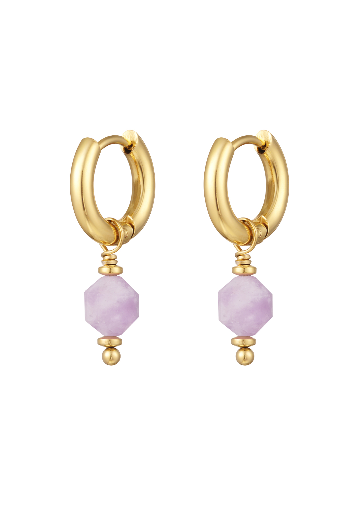 Gold / Earrings with stone February - gold/lilac Picture2