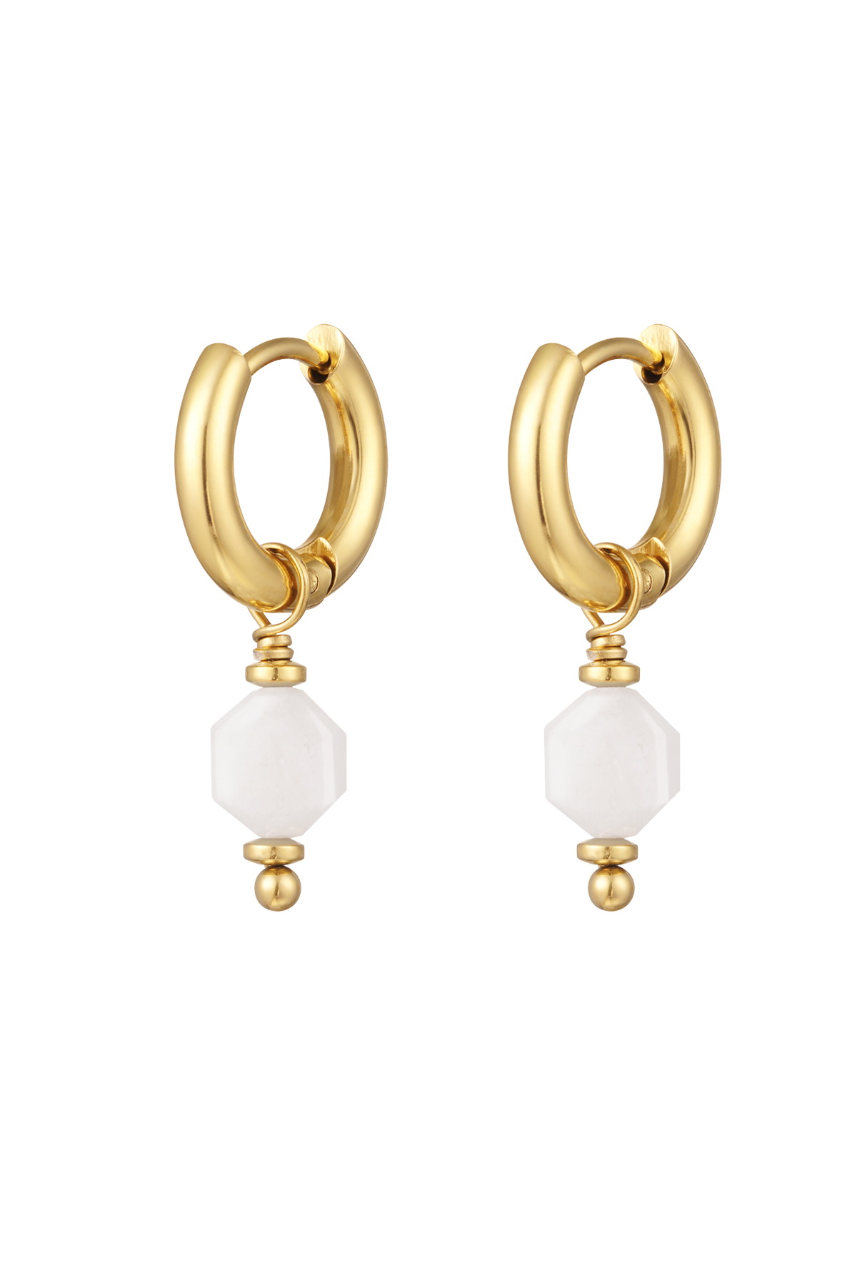 Gold / Earrings with stone June - gold/white Picture6