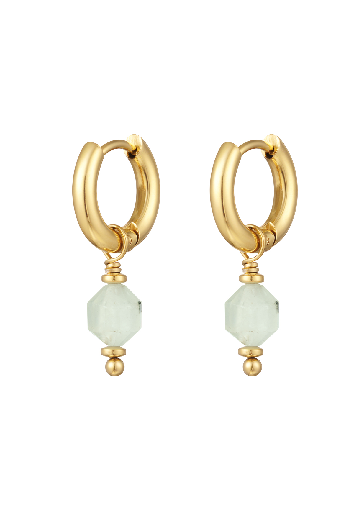 Gold / Earrings with August stone - gold/light green Picture8