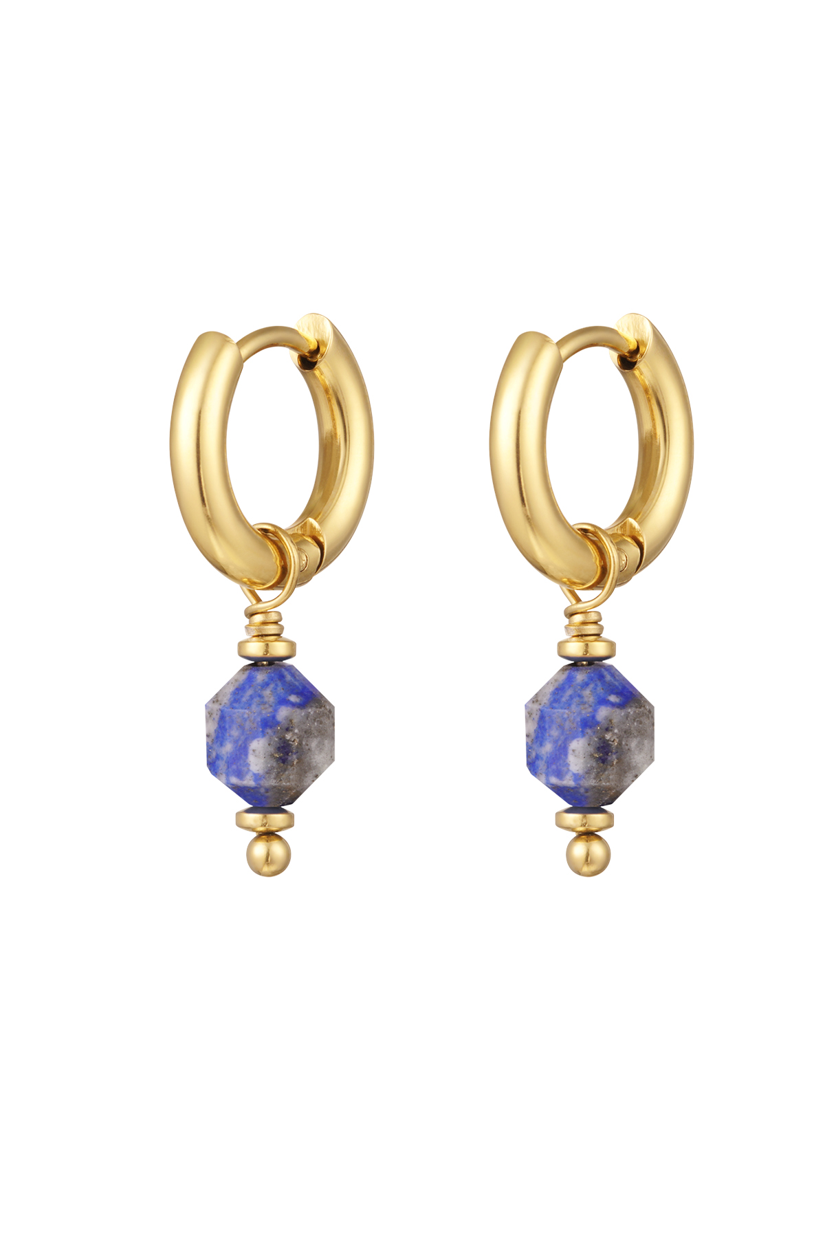 Gold / Earrings with September stone - gold/blue Picture11