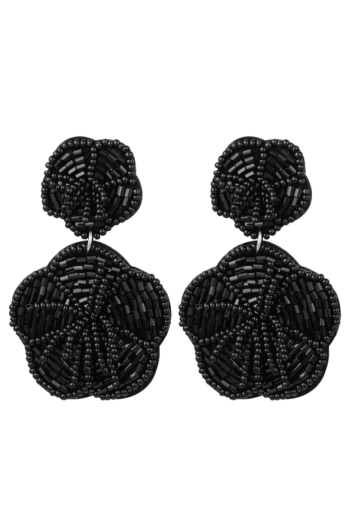 Pendientes de abalorios flower power - negro Perlas de vidrio