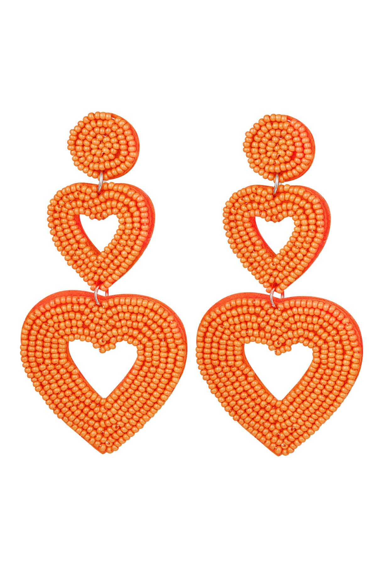 Doppelherzohrringe orange Glas